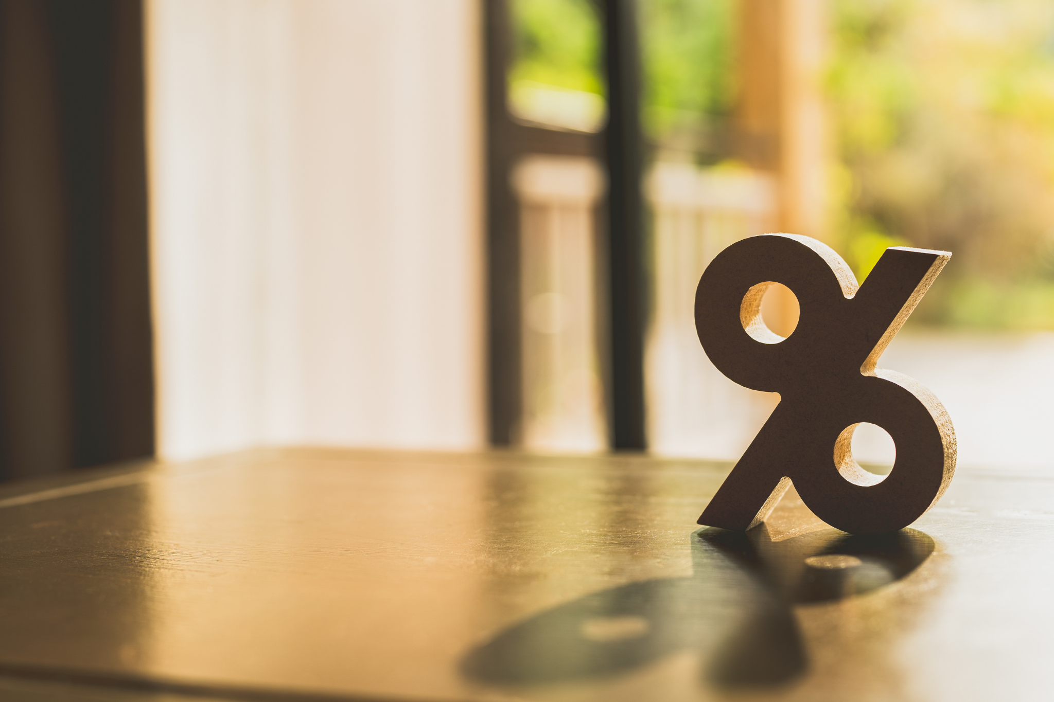 Interest logo with blurred background